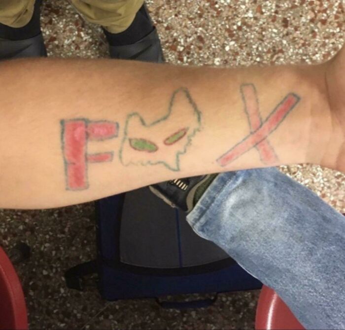 Funny Bad Fox Brand Tattoo