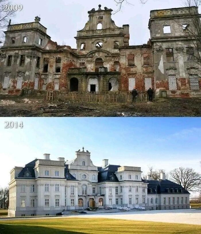 Abandoned Mansion In Poland, Left In Ruins. But Now, It Has Been Restored To Its Former Beauty