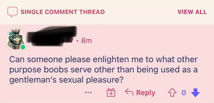 Boobs Only Exist To Serve A Man’s Sexual Pleasure