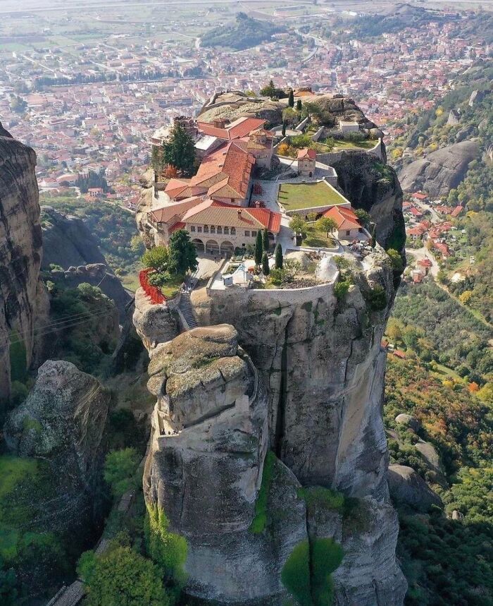 One Of The Eastern Orthodox Monasteries In Meteora, Greece, Built In The 14th Century