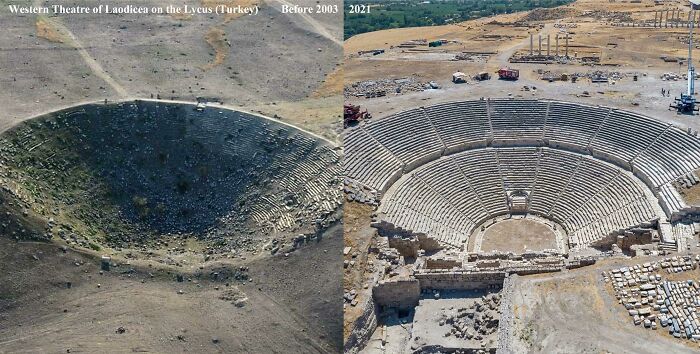 Western Theatre Of Laodicea On The Lycus (Turkey). Before 2003 vs. 2021