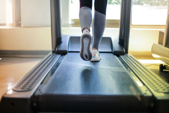 Person running on a treadmill 