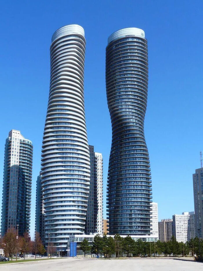 The Absolute World Towers In Mississauga, Ontario, Canada. Also Referred To As “The Marilyn Monroe Towers”