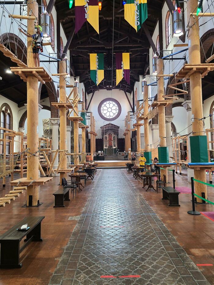 Dragons Den Ropes Course In Homestead Inside Of What Used To Be Mary Magdalene Church
