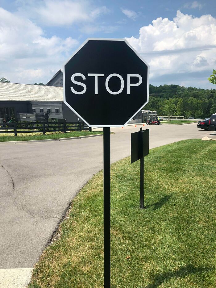 A Black Stop Sign
