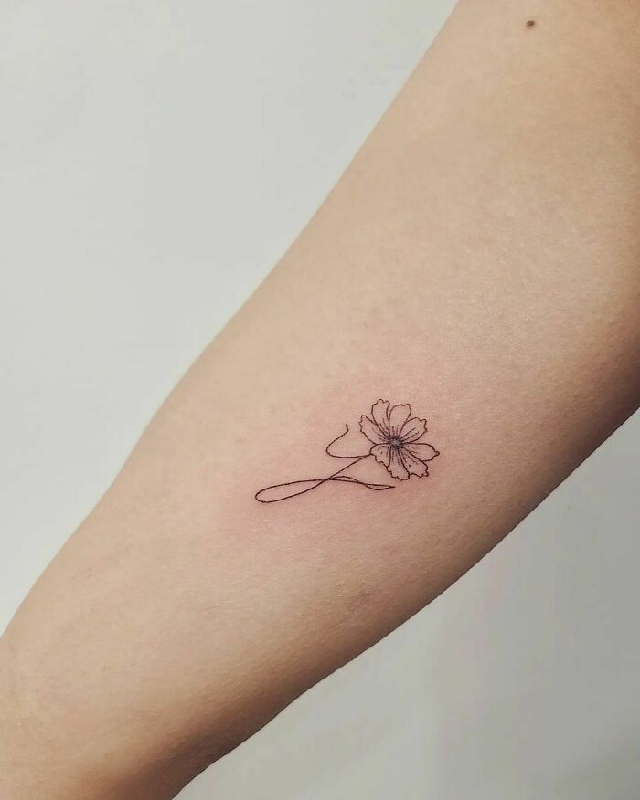 Letter Flower Tattoo