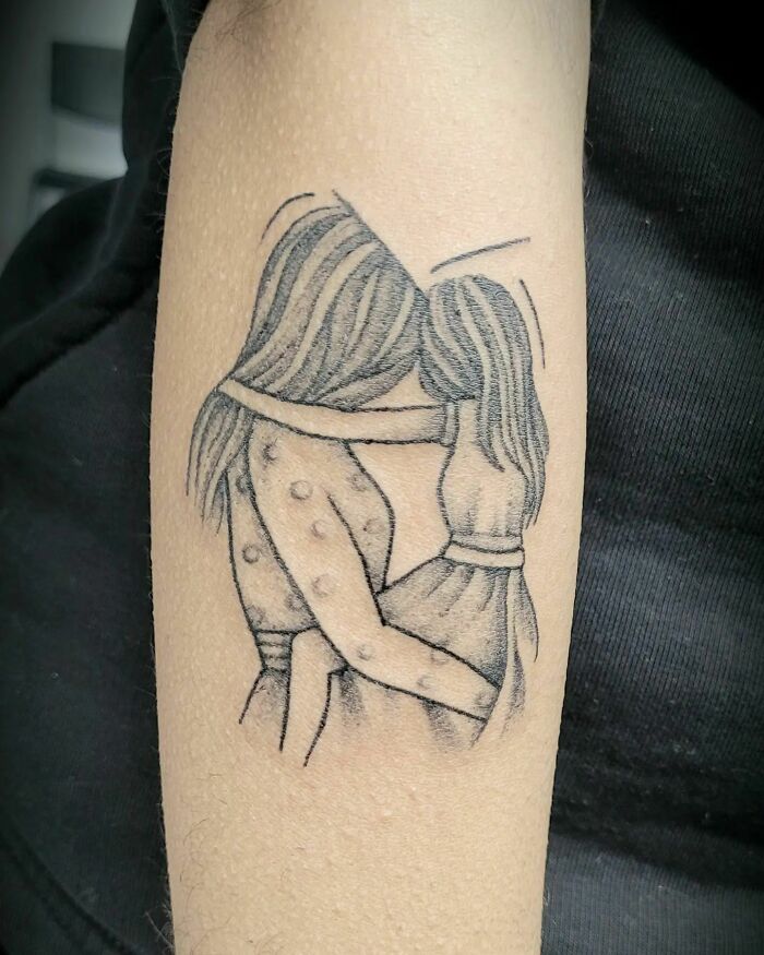 Mother And Kid Tattoo
