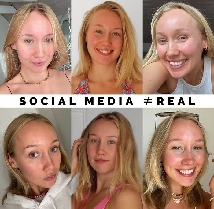 This Account That Post Comparison Of Her Without And With Facetune To Preach The Word Of Not Trusting Social Media