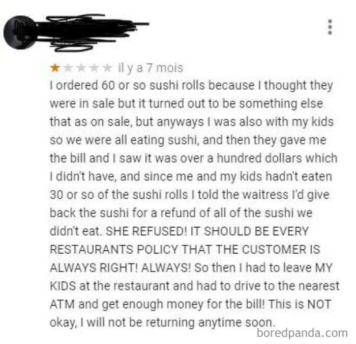 A Restaurant Review I Stumbled On. The Customer Is So Many Kinds Of Wrong