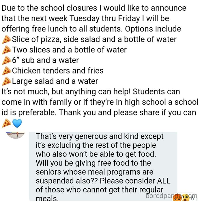 Schools Closed For 2 Weeks, Local Pizza Shop Offers Free Food For Kids