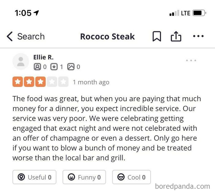 Cb Left An Unfavorable Review At A Local Steakhouse Because They Did Not Get Something For Free…