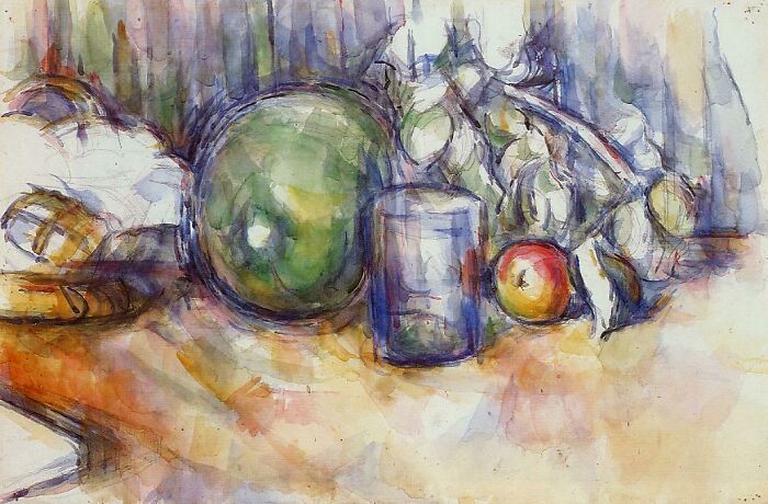 Still Life With Green Melon By Paul Cézanne