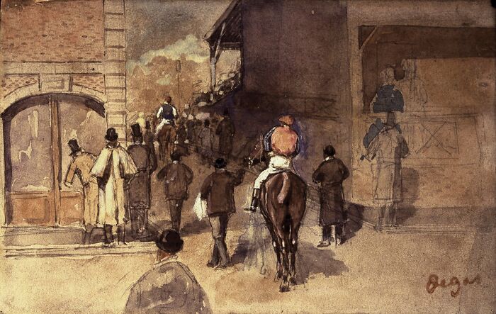 Leaving the paddock (la sortie du pesage), 19th century, Edgar Degas