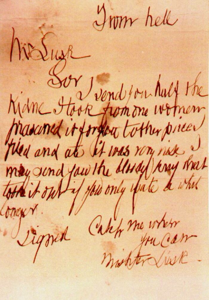 Jack The Ripper’s “From Hell” Letter