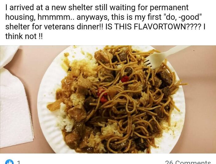 Complaining About Free Food Provided In A Homeless Shelter