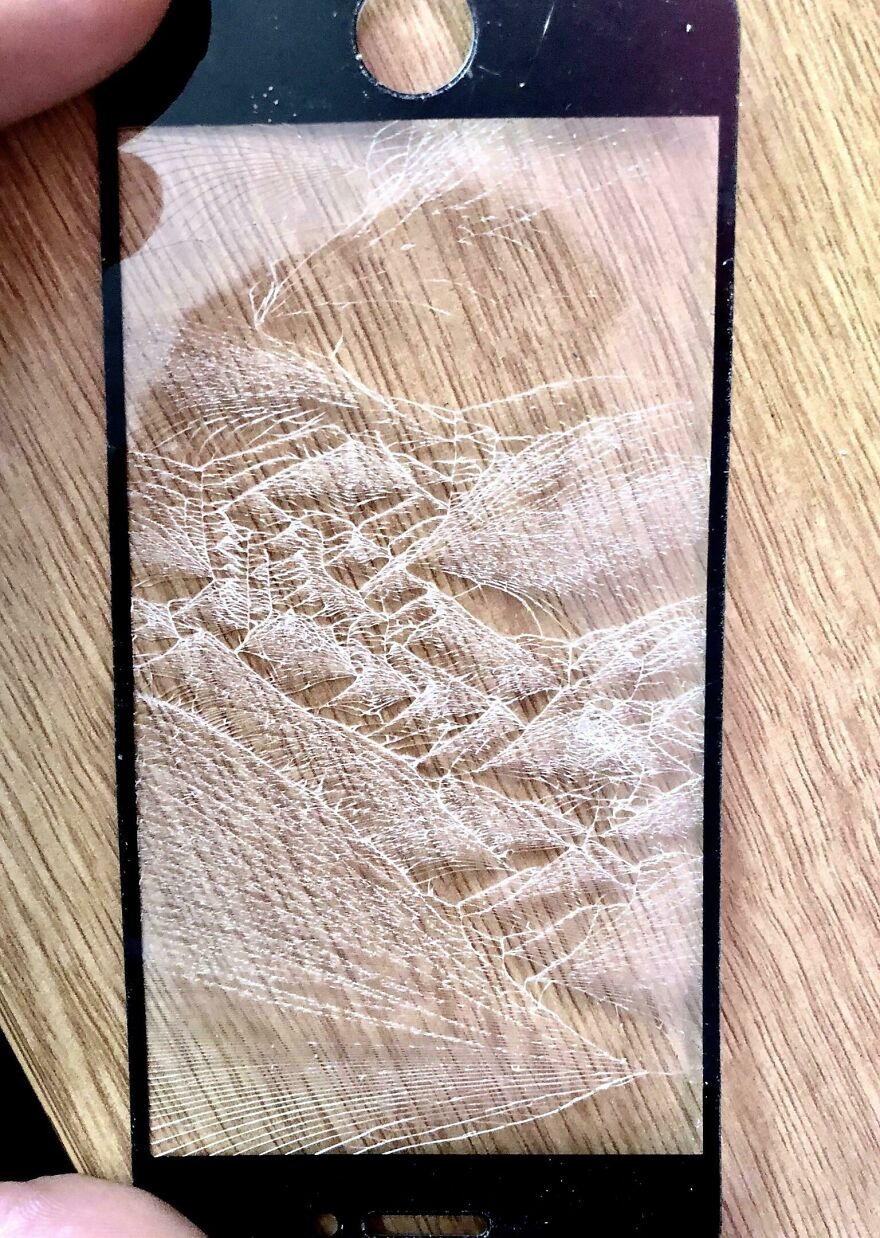 I Cracked My Screen Protector And It Created A Beautiful Piece Of Landscape Art