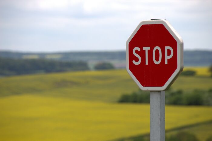 Stop sign in the middle of nowhere 