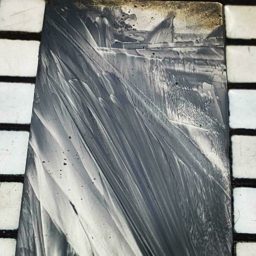 A Ceramic Stone After A Long Day Of Knife Sharpening