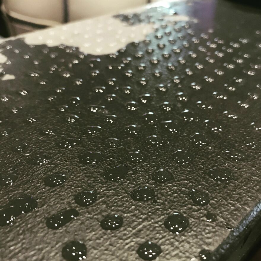 Water Droplets Left By A Wet Dish Rack