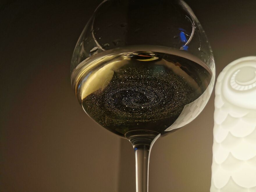 Dust In A Wine Glass Creates A Galaxy