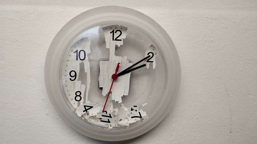 A Clock In A Server Room Where I Work Is Accidental Modern Art
