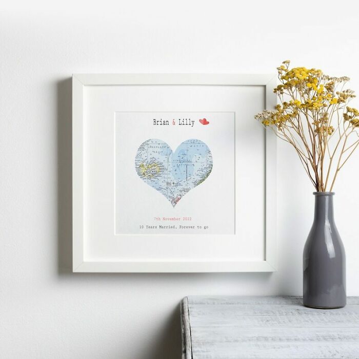Framed Map Of A Special Location