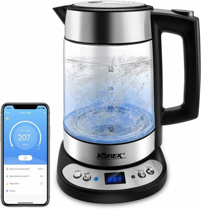 Smart kettle controlled by a phone 
