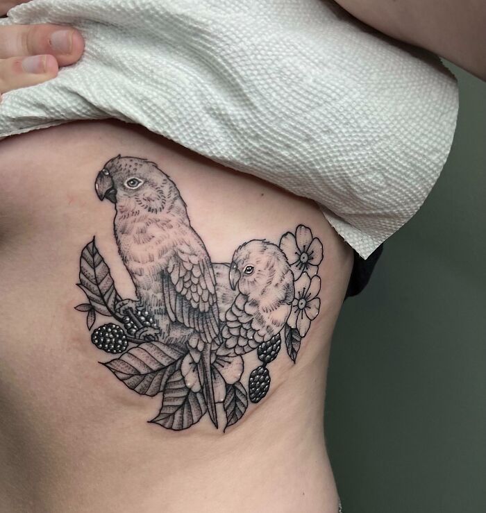 Tattoo Of My Two Parrots