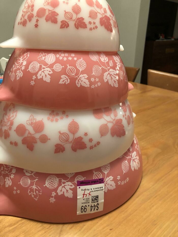 With A Discount - Only Paid $39 For A Complete Set Of 4 Mint Pink Gooseberry Cinderella Bowls!! Thanks, Value Village. Ahhh, I’m Honestly Gobsmacked