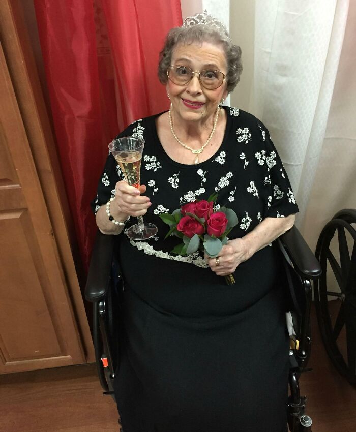 My Grandma Was Crowned "Princess Of Springhurst Pines" Tonight For Valentine's Day