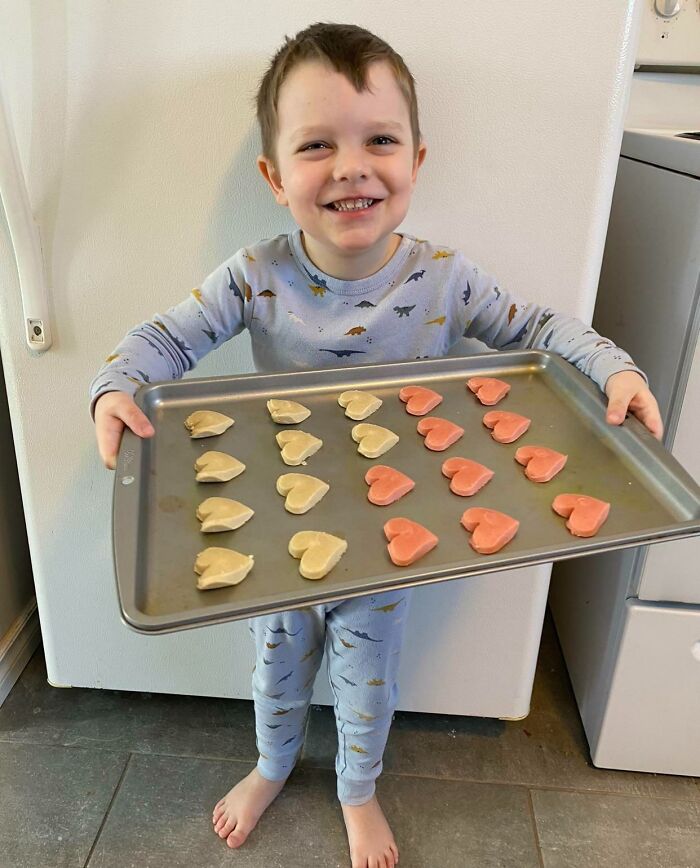 My Son And I Made Valentine's Cookies For Mum. He’s Pretty Proud Of Them