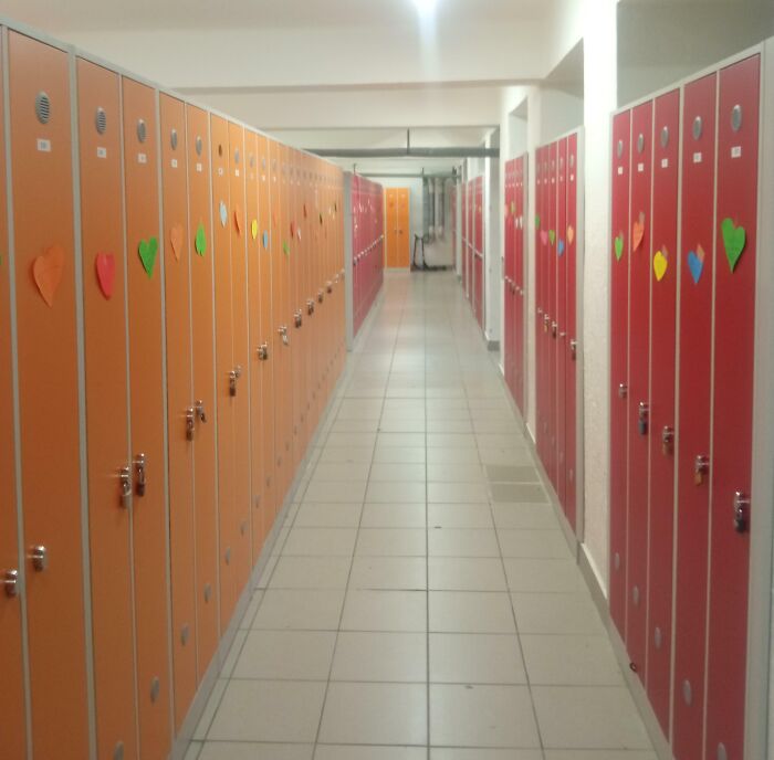 Somebody At My School Stuck A Heart- Shaped Sticker With An Original Wholesome Message On Every Locker (There's Almost Seven Hundred Of Them) On Valentine's Day