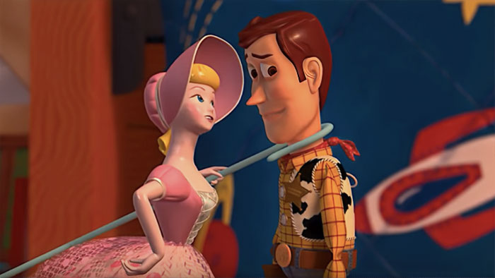 Woody and Bo Peep talking from Toy Story