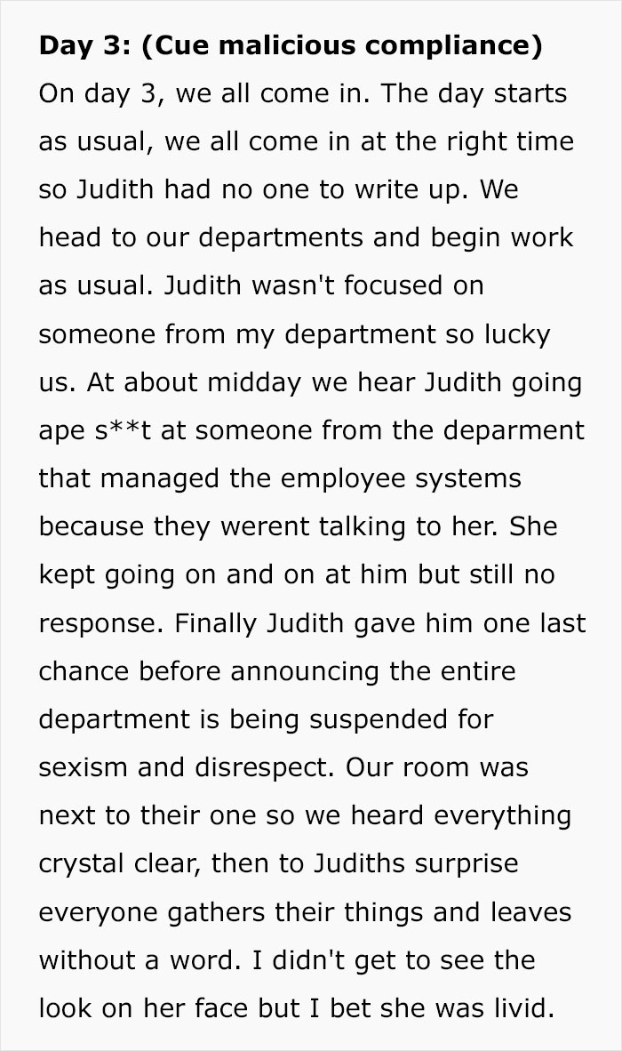 Toxic Manager Screws Herself Over By Suspending Almost All Employees For Not Engaging In Conversation, Gets Fired Toxic Manager Screws Herself Over By Suspending Almost All Employees For Not Engaging In Conversation, Gets Fired