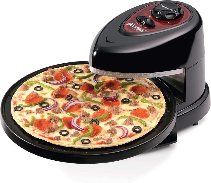 360 degree black Countertop Pizza Oven