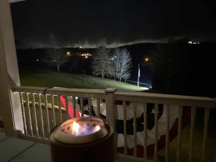 Nye With A Cigar On Front Porch In Ne Ohio, USA