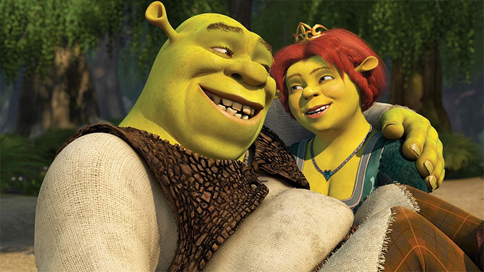 Shrek and Fiona hugging from Shrek