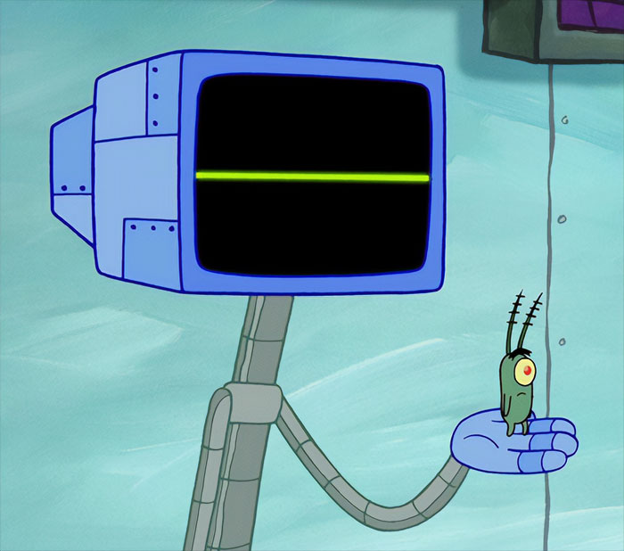 Plankton and Karen looking from SpongeBob Squarepants