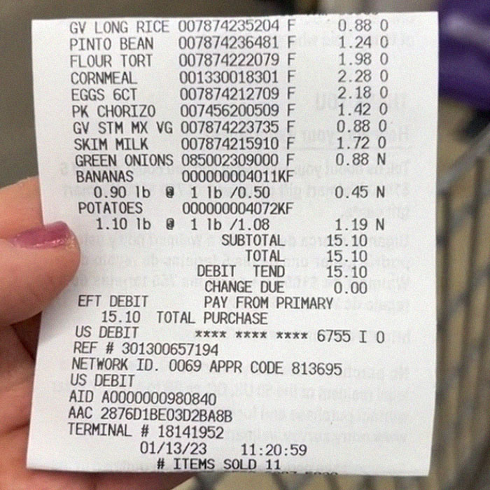 Woman Puts Inflation Into Perspective By Buying The Same Grocery List In 2020, 2022, And 2023 Woman Puts Inflation Into Perspective By Buying The Same Grocery List In 2020, 2022, And 2023