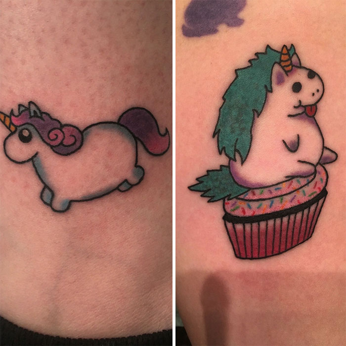 Unicorn Sisters Done By Harrison Wellwood At Hotstuff Tattoo In Asheville, NC