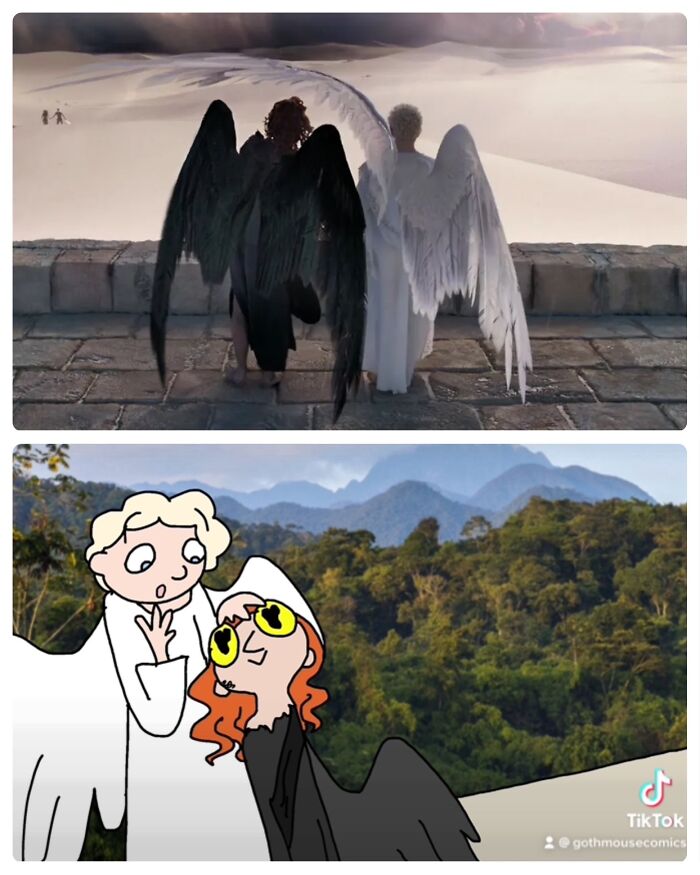 Crowley And Aziraphale From Good Omens, They’re Adorable And I Love Them