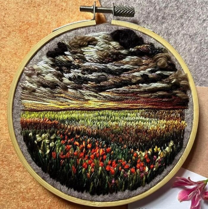 Artist Creates Moving Landscapes With Needle And Thread