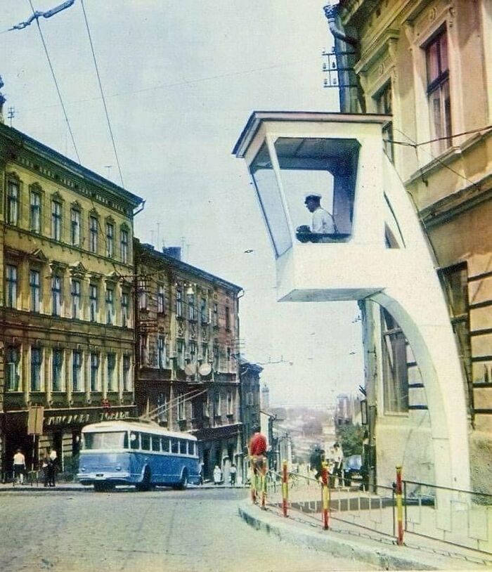 Traffic Control Booth. Chernivtsi, Ukraine. 1970s