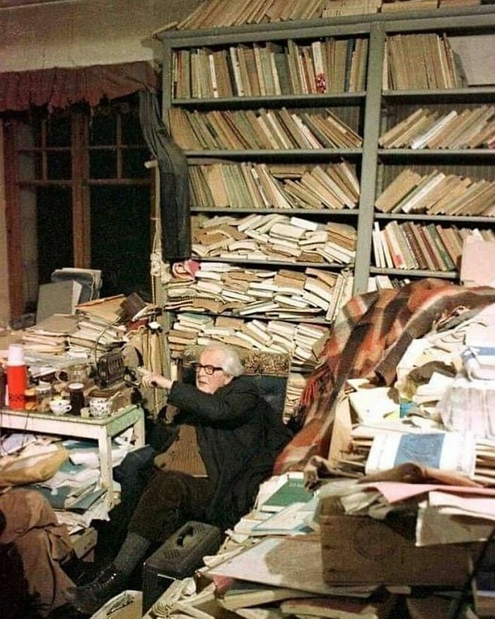 Jean Piaget - Psychologist, Biologist, Pedagogist, And Swiss Philosopher Photographed In His Office. For When They Tell You You're Messy