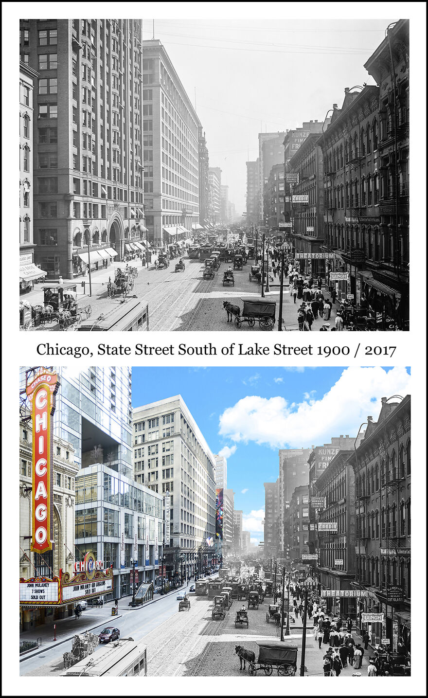 Chicago, State Street South Of Lake Street 1900 / 2017