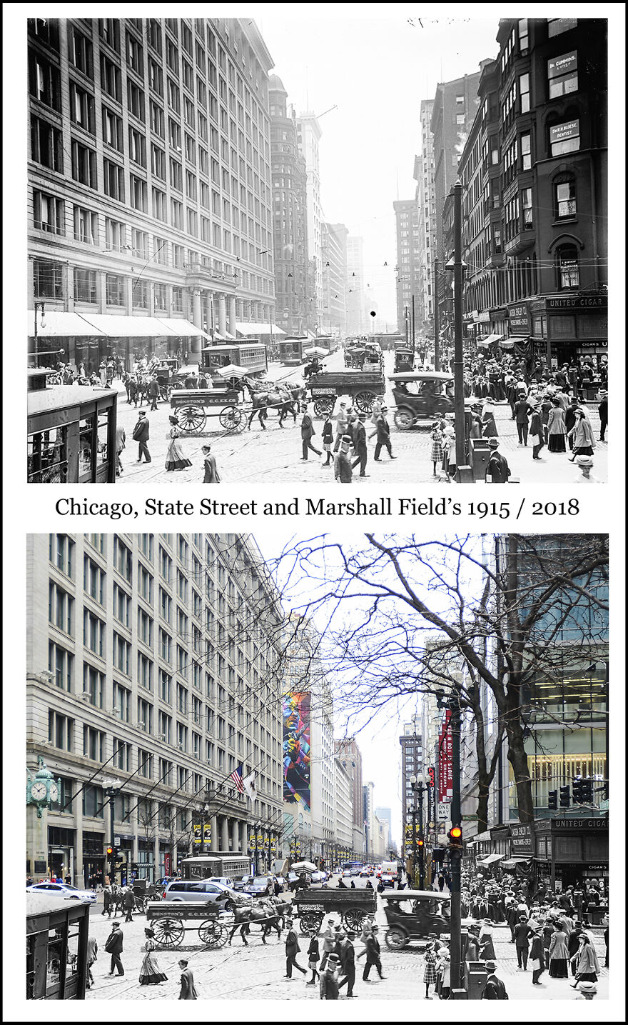 Chicago, State Street And Marshall Field's 1915 / 2018