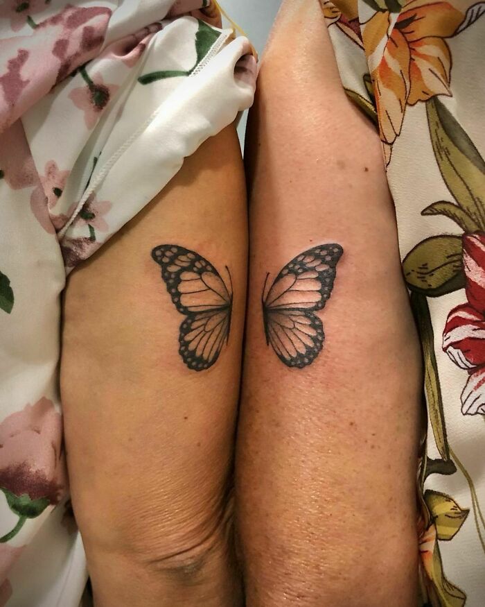 Butterfly matching tricep tattoos