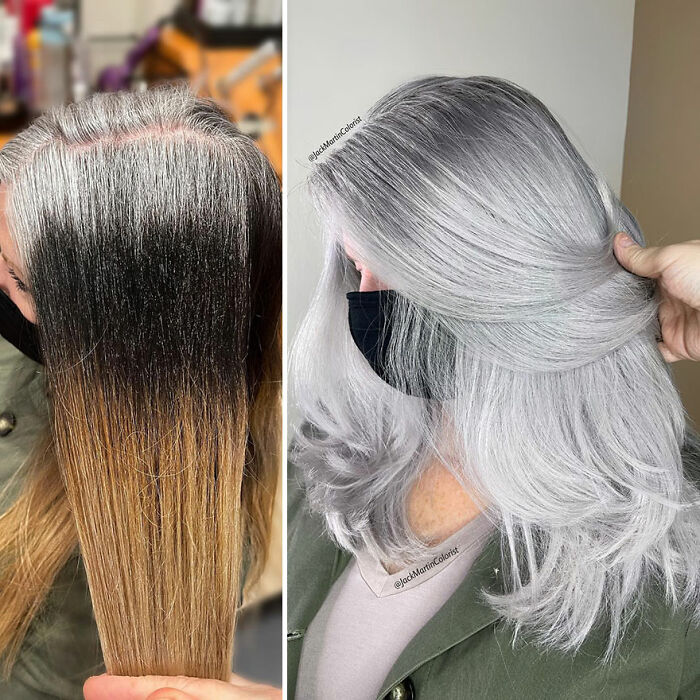 Celebrity Colorist Helps Women To Stop Covering Their Grey Roots And Embrace Their Natural Hair (35 New Pics)