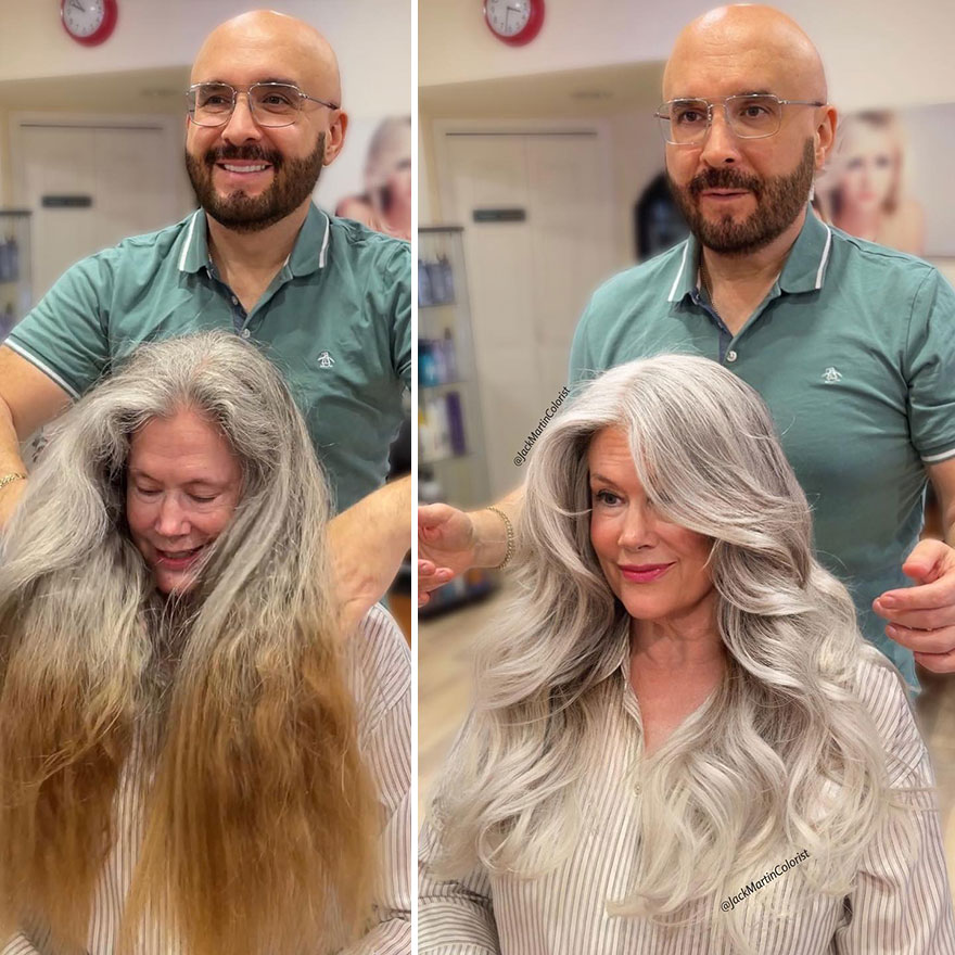 Celebrity Colorist Helps Women To Stop Covering Their Grey Roots And  Embrace Their Natural Hair (35 New Pics) | Bored Panda