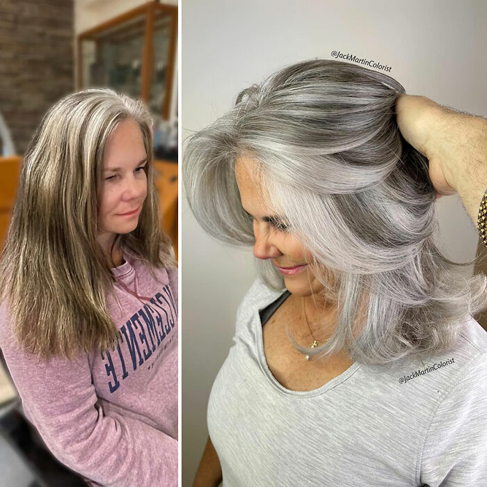 Celebrity Colorist Helps Women To Stop Covering Their Grey Roots And Embrace Their Natural Hair (35 New Pics)